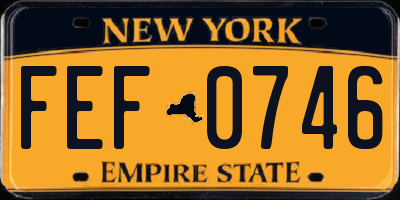 NY license plate FEF0746