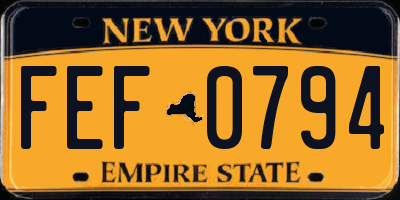 NY license plate FEF0794