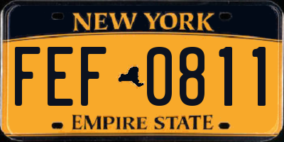NY license plate FEF0811