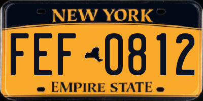 NY license plate FEF0812