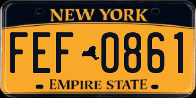 NY license plate FEF0861