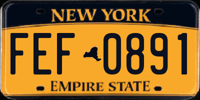 NY license plate FEF0891