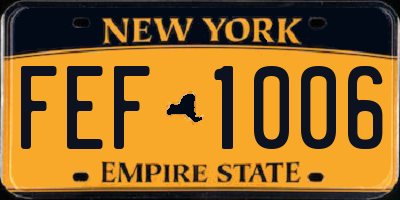 NY license plate FEF1006
