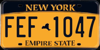 NY license plate FEF1047
