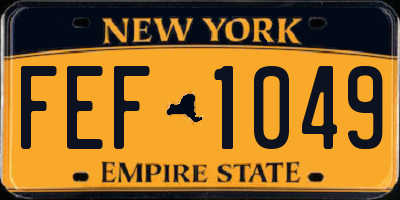 NY license plate FEF1049