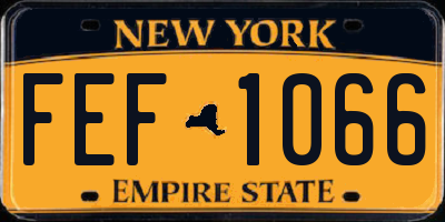 NY license plate FEF1066