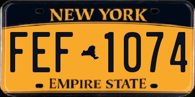 NY license plate FEF1074