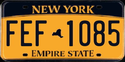 NY license plate FEF1085