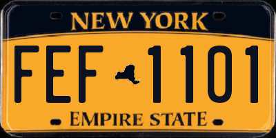 NY license plate FEF1101