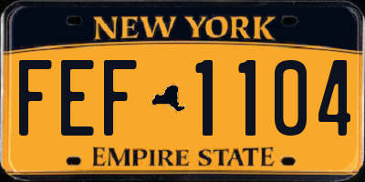 NY license plate FEF1104