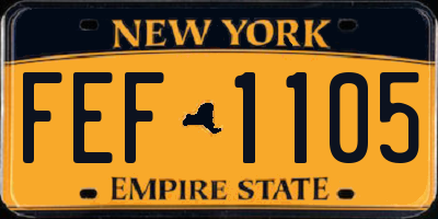 NY license plate FEF1105