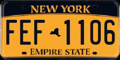 NY license plate FEF1106