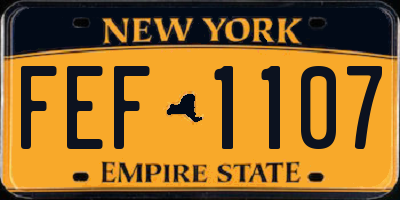 NY license plate FEF1107