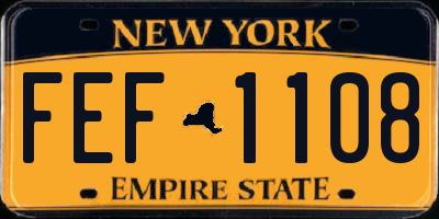 NY license plate FEF1108