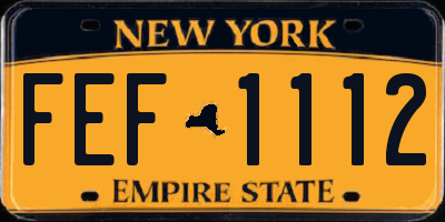 NY license plate FEF1112