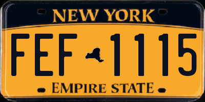 NY license plate FEF1115