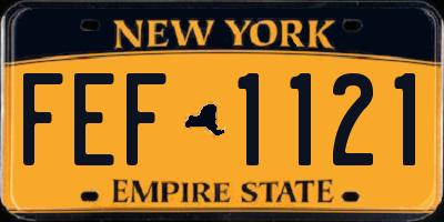 NY license plate FEF1121
