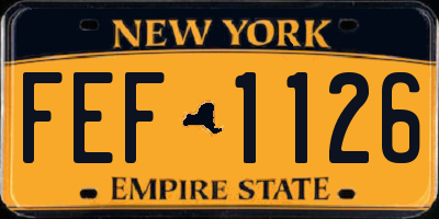 NY license plate FEF1126