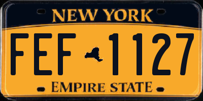 NY license plate FEF1127