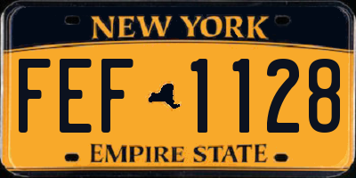 NY license plate FEF1128