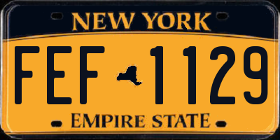 NY license plate FEF1129