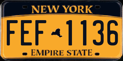 NY license plate FEF1136