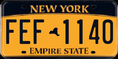 NY license plate FEF1140