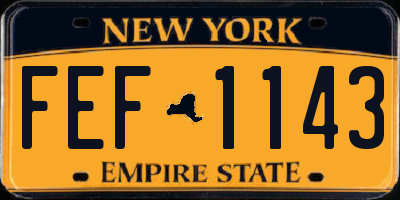 NY license plate FEF1143