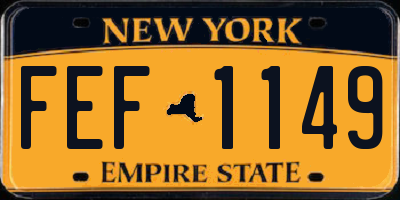 NY license plate FEF1149