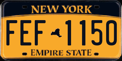 NY license plate FEF1150