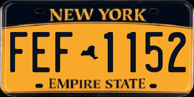 NY license plate FEF1152