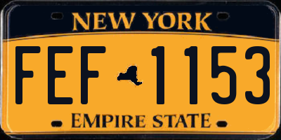 NY license plate FEF1153