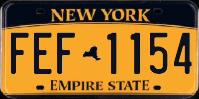 NY license plate FEF1154