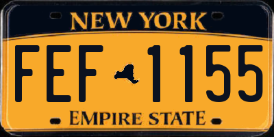 NY license plate FEF1155