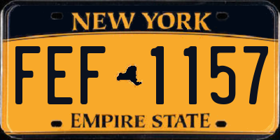 NY license plate FEF1157