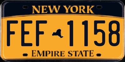 NY license plate FEF1158