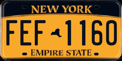 NY license plate FEF1160
