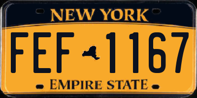 NY license plate FEF1167