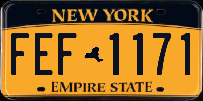 NY license plate FEF1171