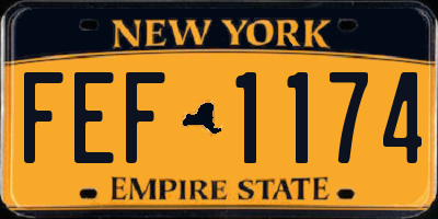 NY license plate FEF1174