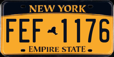NY license plate FEF1176