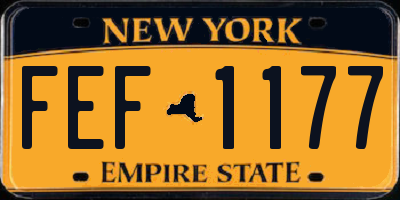 NY license plate FEF1177