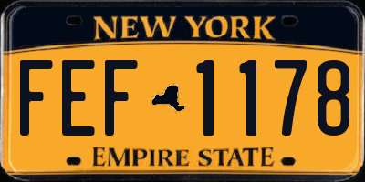 NY license plate FEF1178
