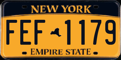 NY license plate FEF1179