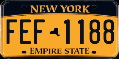 NY license plate FEF1188