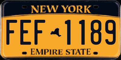 NY license plate FEF1189