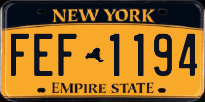 NY license plate FEF1194