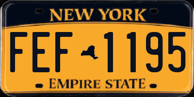 NY license plate FEF1195