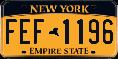 NY license plate FEF1196