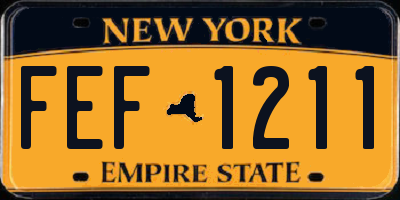 NY license plate FEF1211